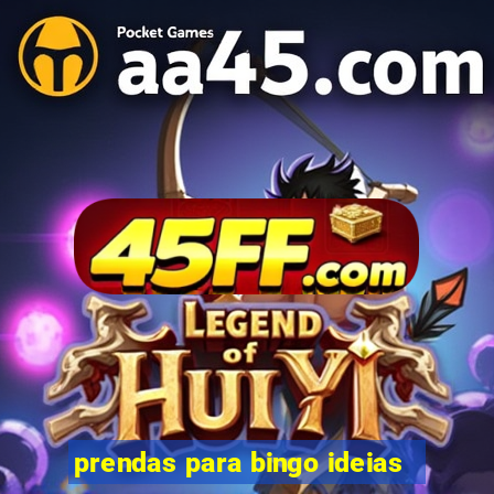 prendas para bingo ideias